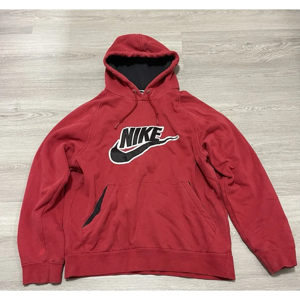 NIKE Hoodie‎ Sweatshirt Pullover Center Chest Swoosh Check Size Medium